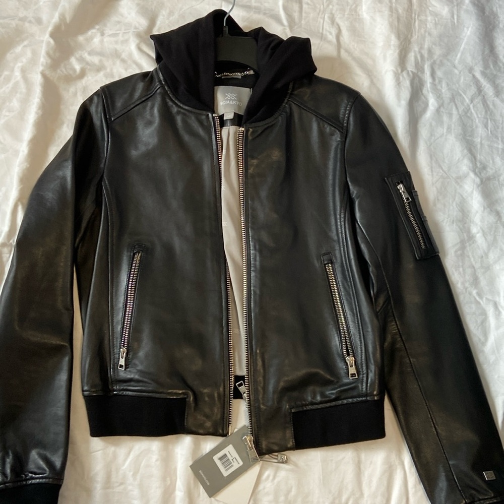 Soia & Kyo Leather Bomber Jacket